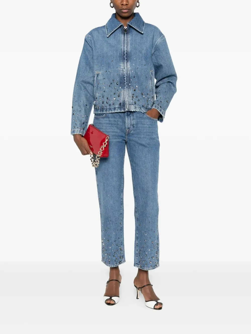 Calie Embellished Ankle-Length And Straight Leg Jeans sold by Wanan Luxury product image thumbnail 2