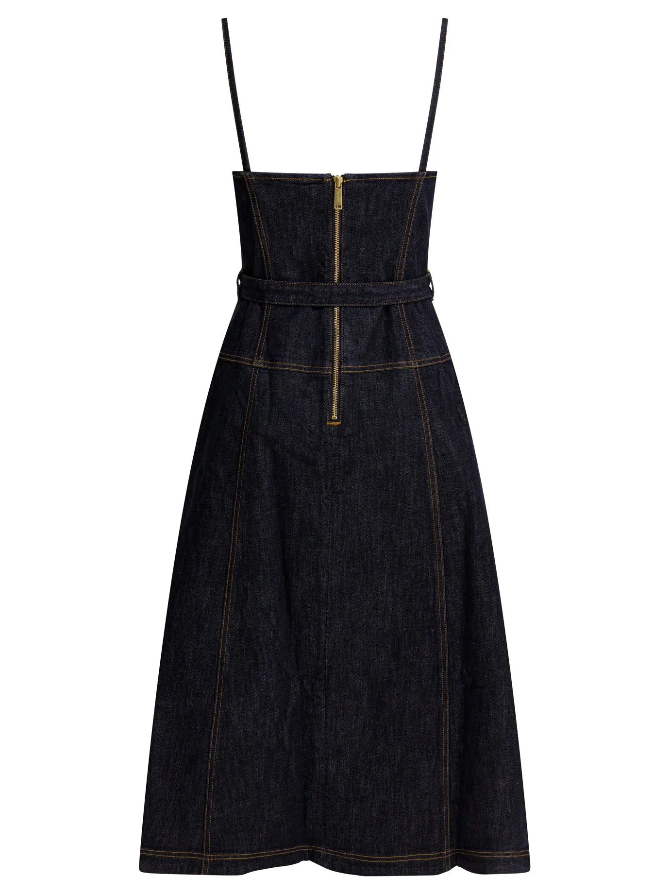 Denim Flared Midi Dress Dresses Blue sold by Wanan Luxury product image thumbnail 2