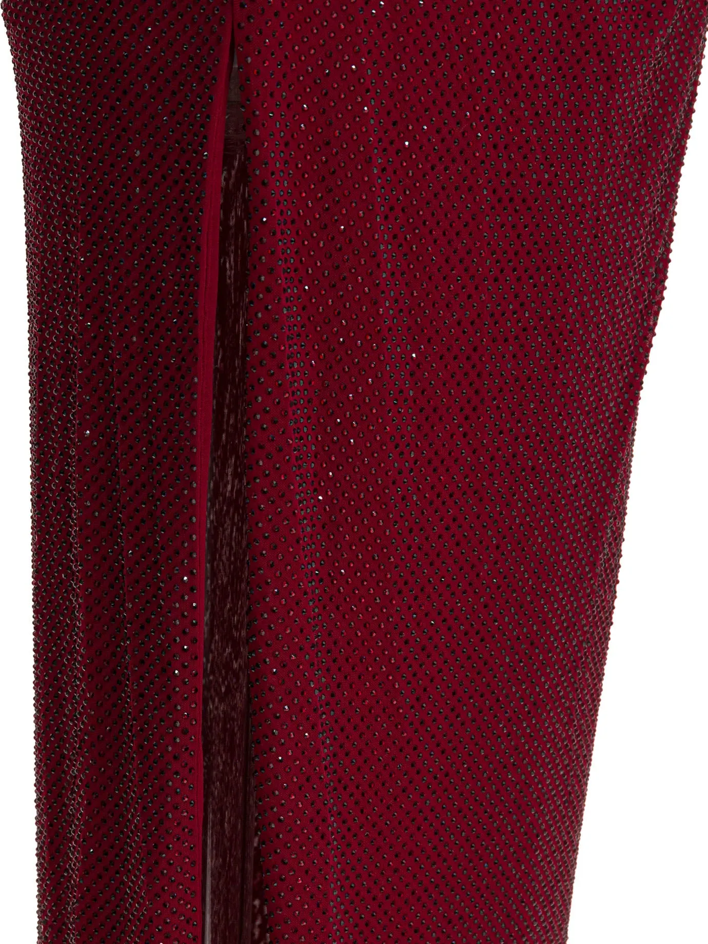 Draped Midi Dress With Rhinestones Dresses Red sold by Wanan Luxury product image thumbnail 4