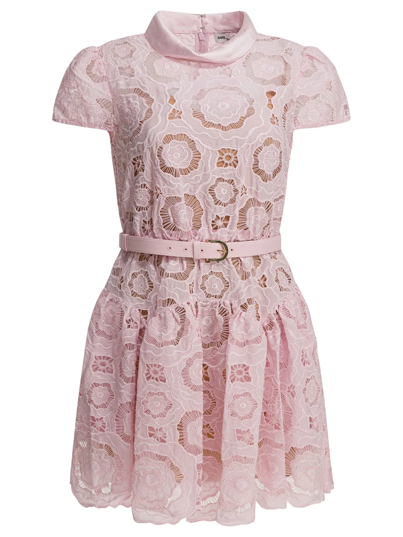 Floral Lace Flared Dress Dresses Pink sold by Wanan Luxury
