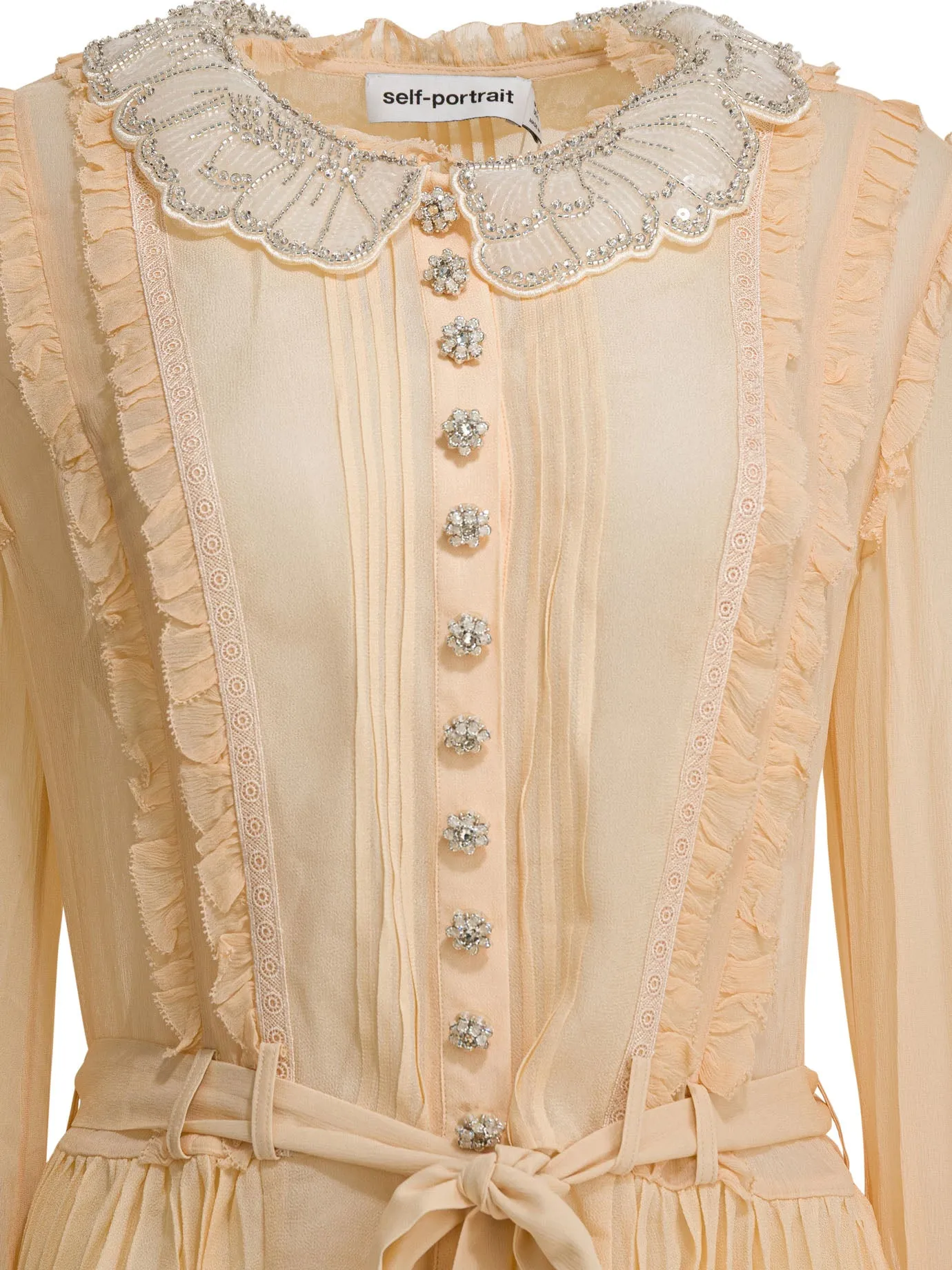 Pleated Georgette Dress Dresses Beige sold by Wanan Luxury product image thumbnail 3