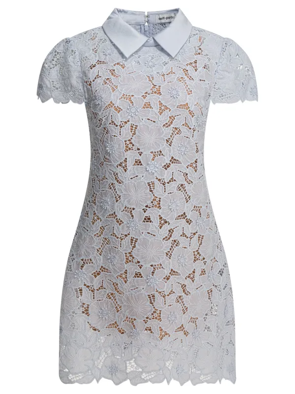Guipure Lace Dress Dresses Blue made by Self-Portrait