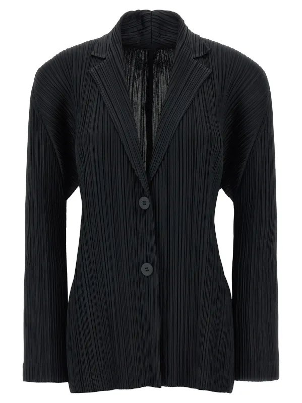 Pleats Blazers Black made by Issey Miyake