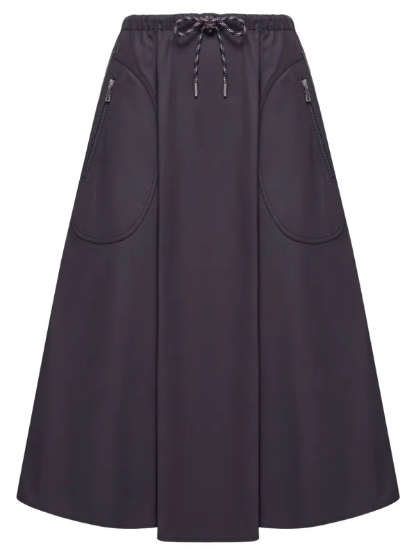 Utility Midi Skirt With Contrasting Drawstring Tie And Pockets sold by Wanan Luxury