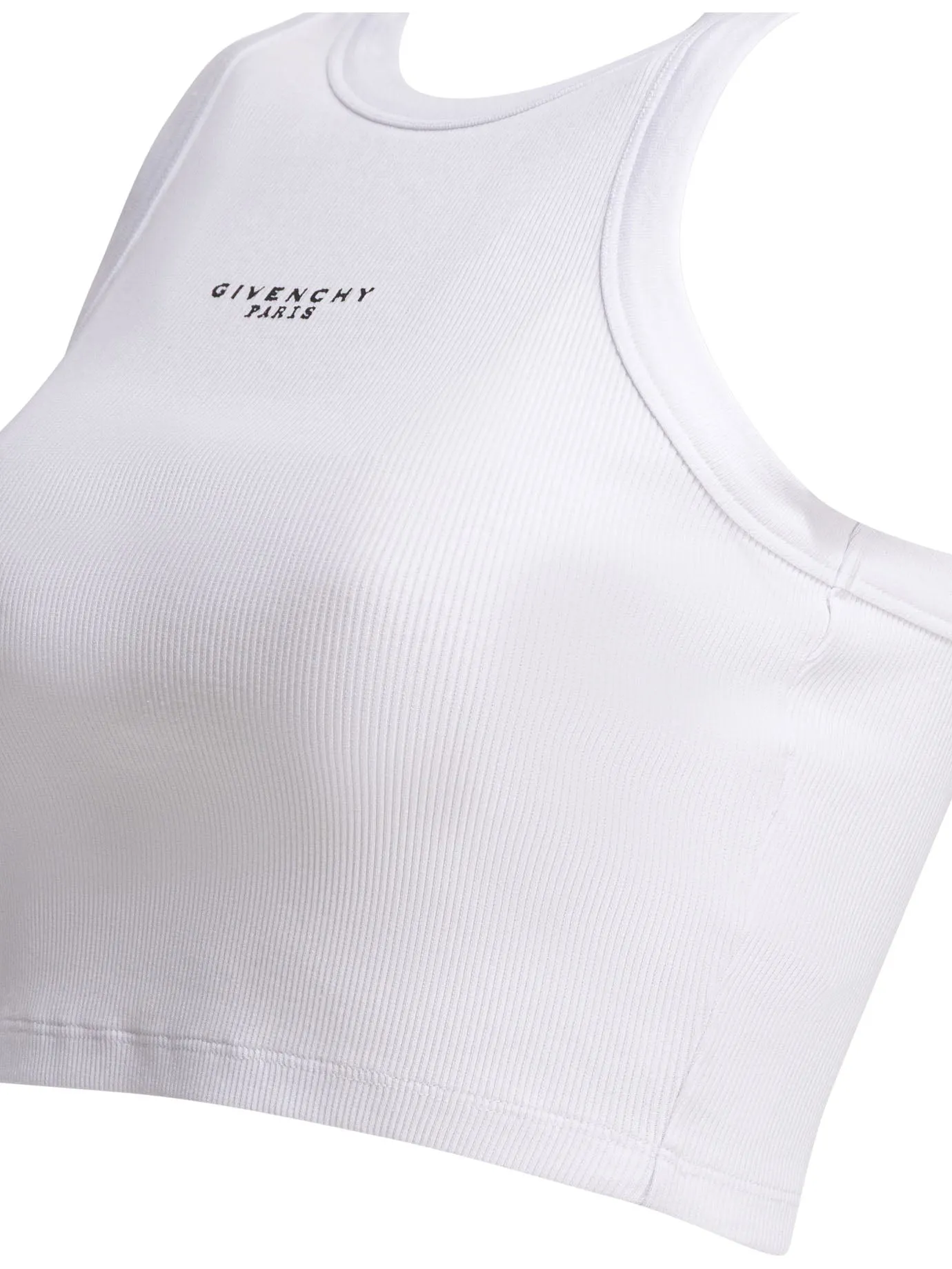 Cropped Tank Top With Logo Tops White sold by Wanan Luxury product image thumbnail 3