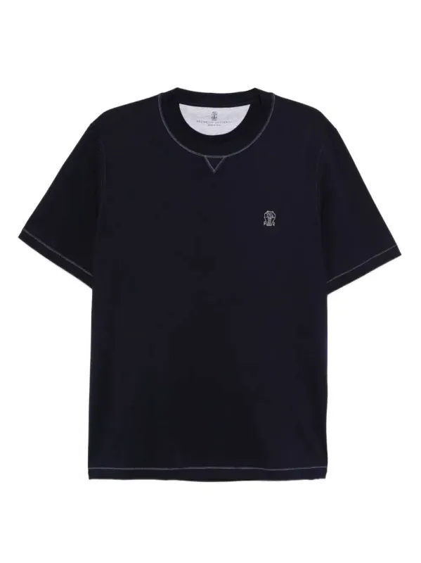 Crew-Neck T-Shirt With Embroidered Logo sold by Wanan Luxury