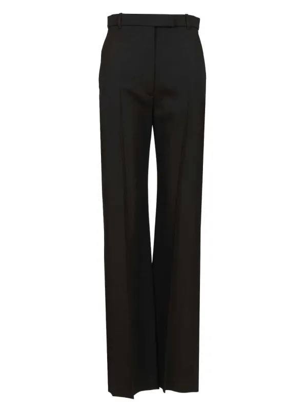 Tailored Straight-Leg Trousers Black sold by Wanan Luxury