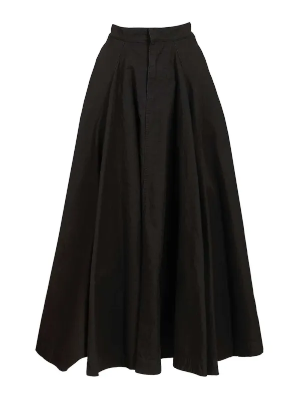 Godet Maxi Skirt Skirts Black sold by Wanan Luxury