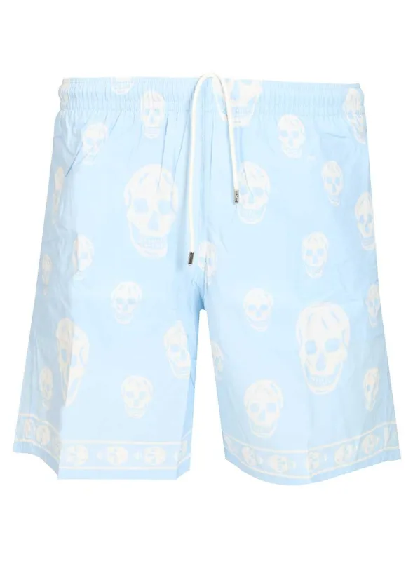 Swim Shorts With Skull Motif Trousers Light Blue sold by Wanan Luxury