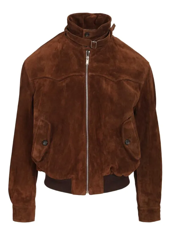 Suede Harrington Jacket Jackets Brown sold by Wanan Luxury