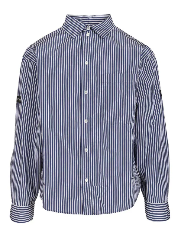 Oversized Striped Shirt Shirts Blue sold by Wanan Luxury