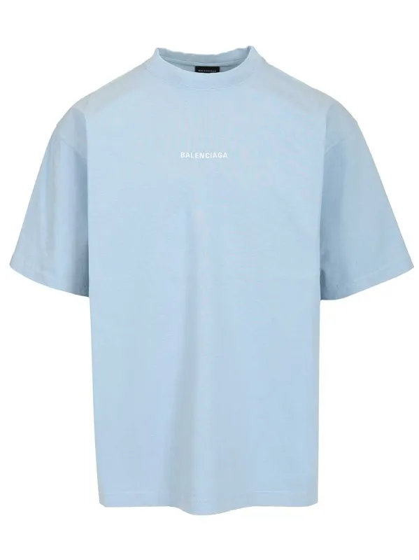 With Writing T-Shirt Light Blue made by Balenciaga