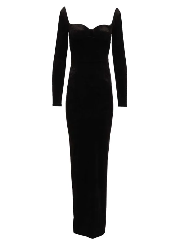 Off-The-Shoulder Maxi Dress Dresses Black sold by Wanan Luxury