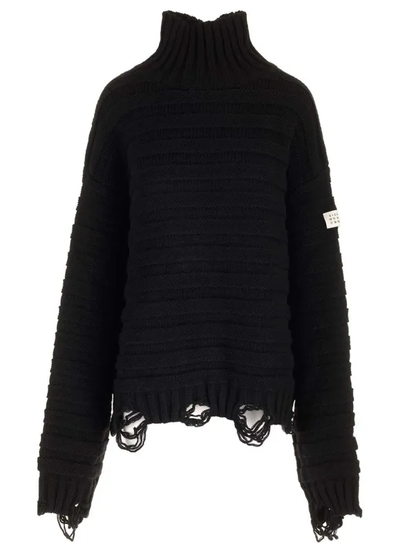 High Neck Sweater Knitwear Black sold by Wanan Luxury