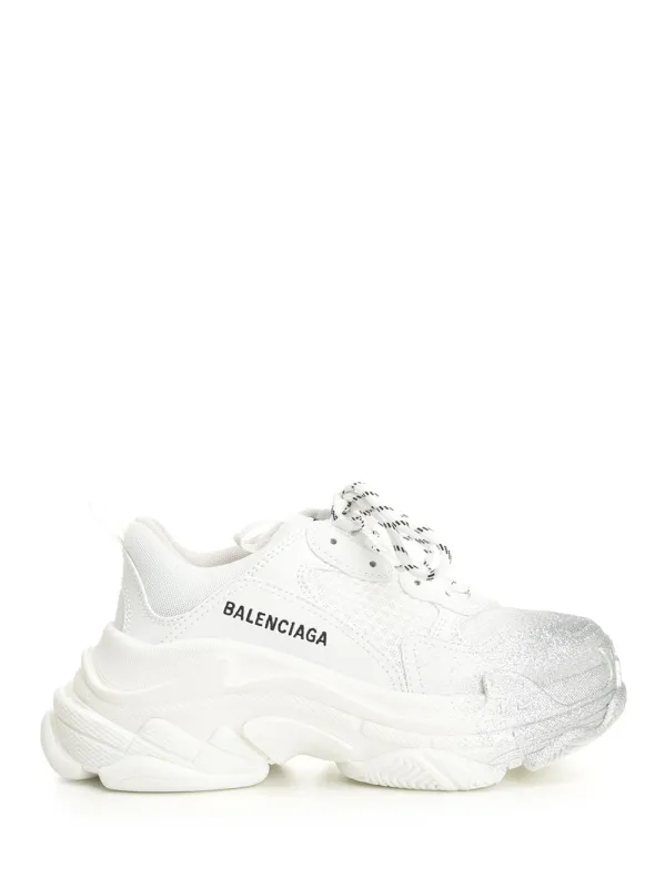 Triple S Glitter Spray Sneakers White made by Balenciaga