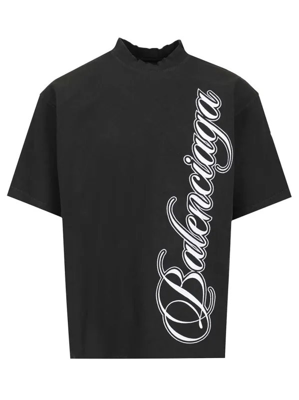 Cursive T-Shirt Black sold by Wanan Luxury