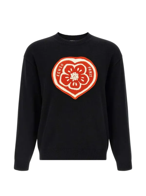 Crewneck Sweater With Heart Embroidery sold by Wanan Luxury