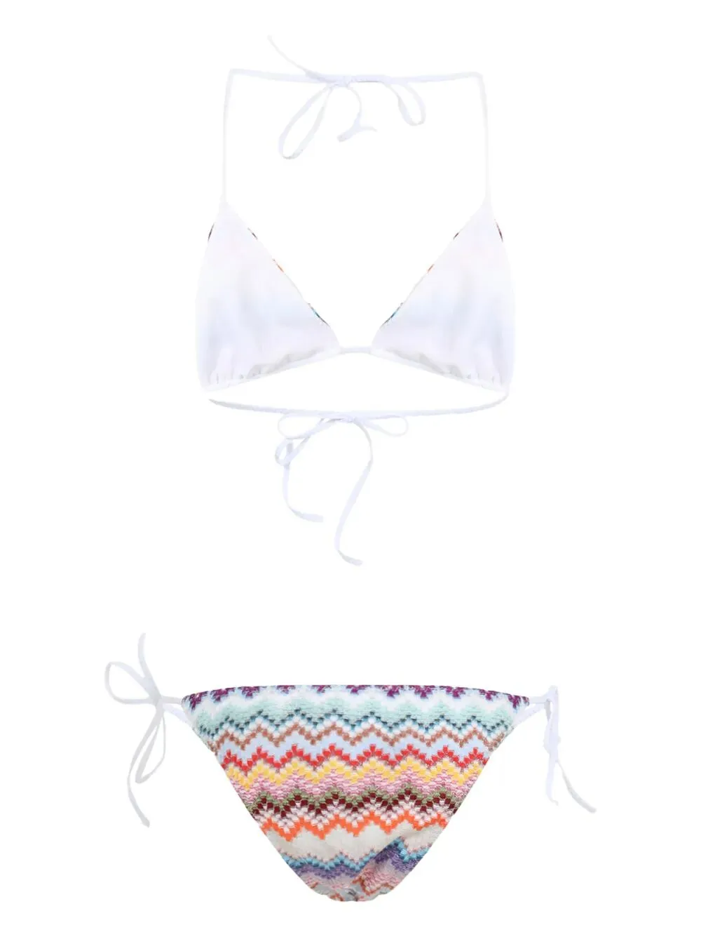 Triangle Bikini In LamÉ Viscose With Pixel-Effect Zigzag Pattern sold by Wanan Luxury product image thumbnail 2
