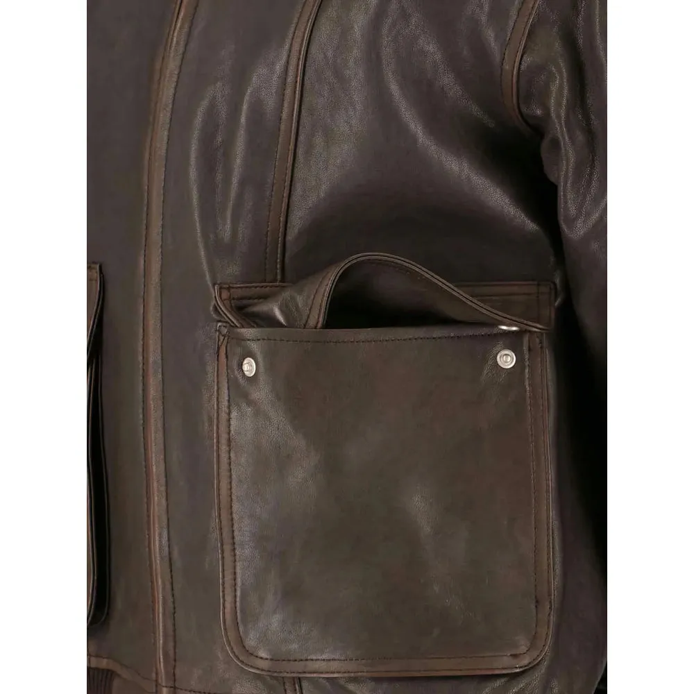 Leather Outerwears Brown sold by Wanan Luxury product image thumbnail 3