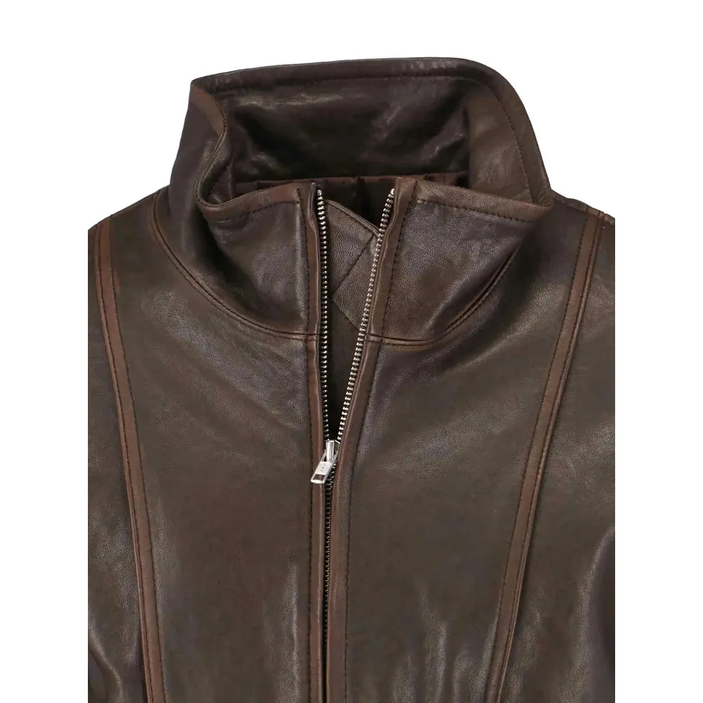Leather Outerwears Brown sold by Wanan Luxury product image thumbnail 4