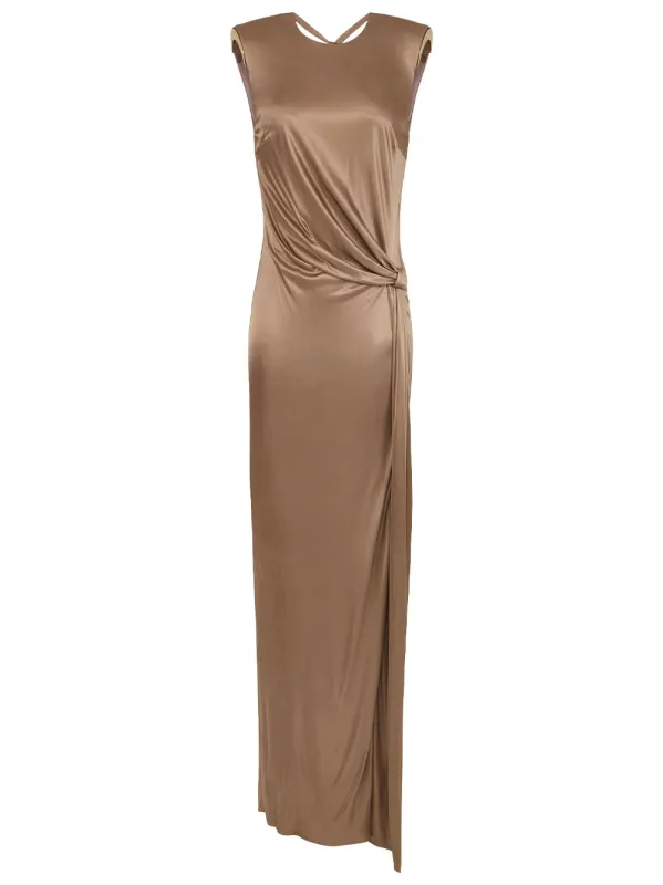 Red Carpet Shiny Viscose Jersey Long Dress With Side Slit sold by Wanan Luxury