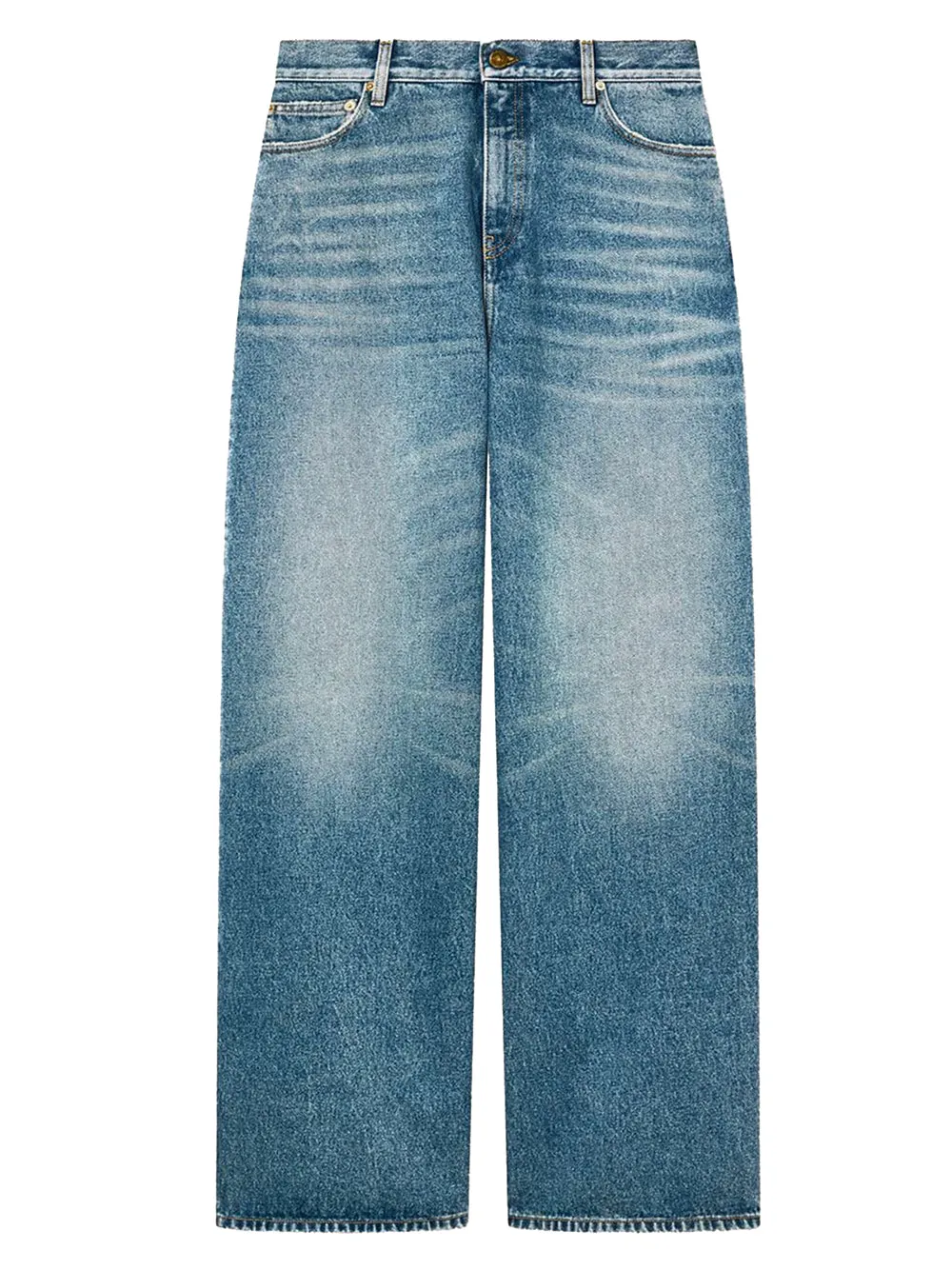 Stone-Washed Light Blue Denim Boyfriend Jeans sold by Wanan Luxury