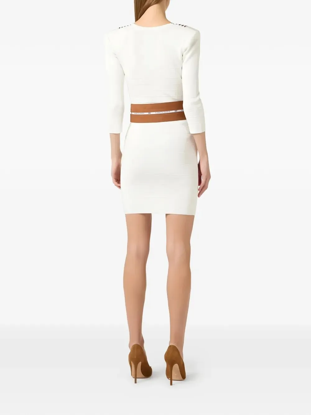 Knit Fabric Dress With Striped Bands sold by Wanan Luxury product image thumbnail 3