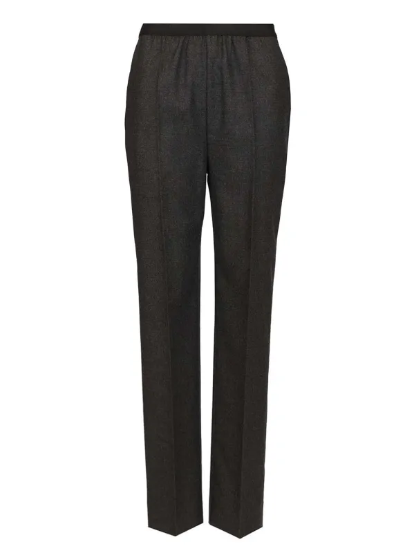 Straight Wool Trousers Grey sold by Wanan Luxury