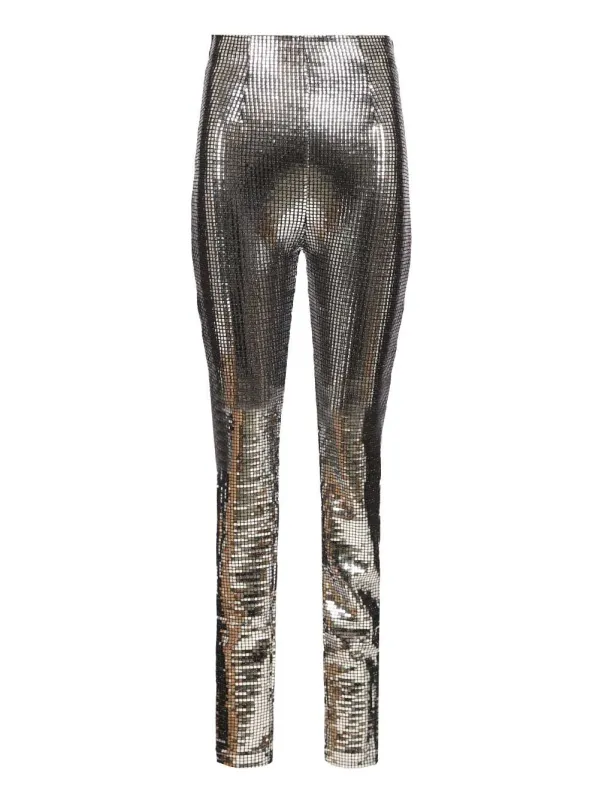 Metallic Sequin Trousers Silver made by Maison Margiela