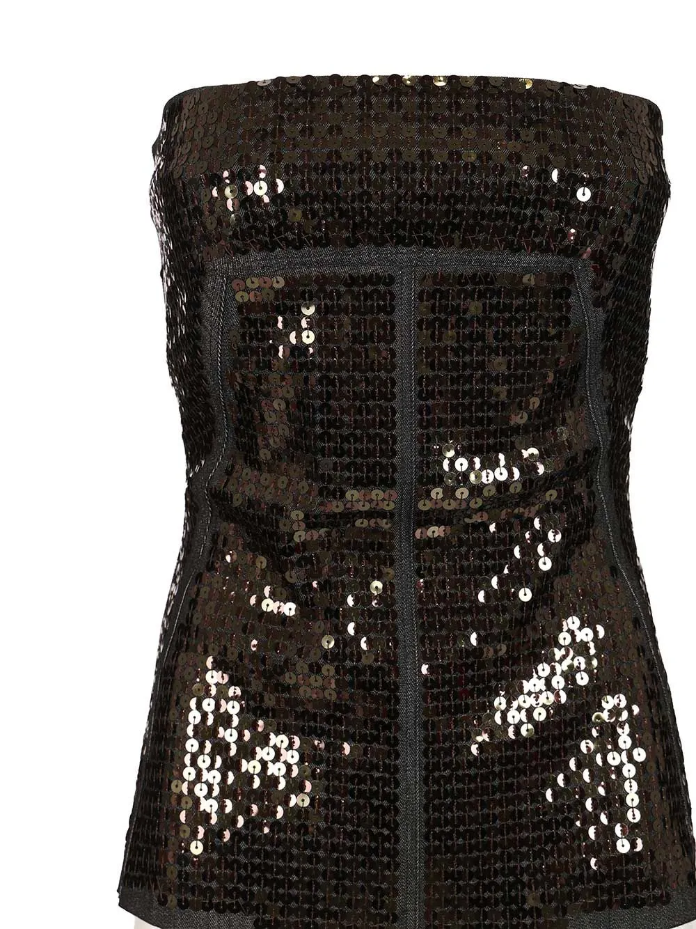 Denim Bustier Top With Sequins Tops Black sold by Wanan Luxury product image thumbnail 4