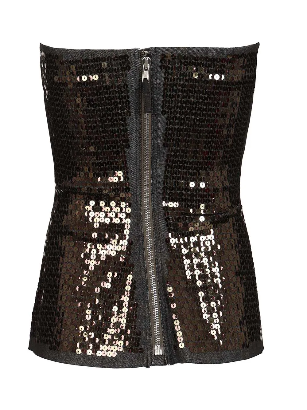 Denim Bustier Top With Sequins Tops Black sold by Wanan Luxury product image thumbnail 2