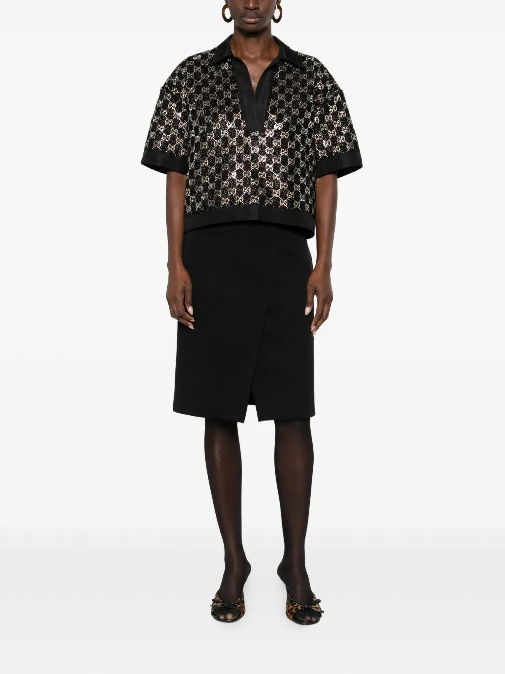 Gg Lamé Polo Shirt sold by Wanan Luxury product image thumbnail 4