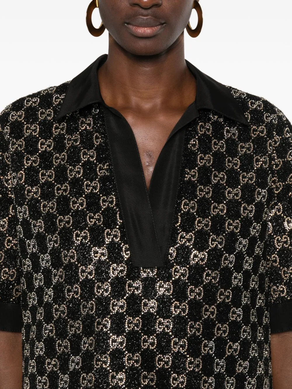 Gg Lamé Polo Shirt sold by Wanan Luxury product image thumbnail 2