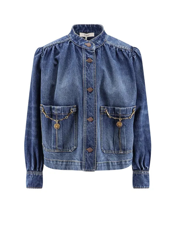 Denim Jacket With Metal Details sold by Wanan Luxury