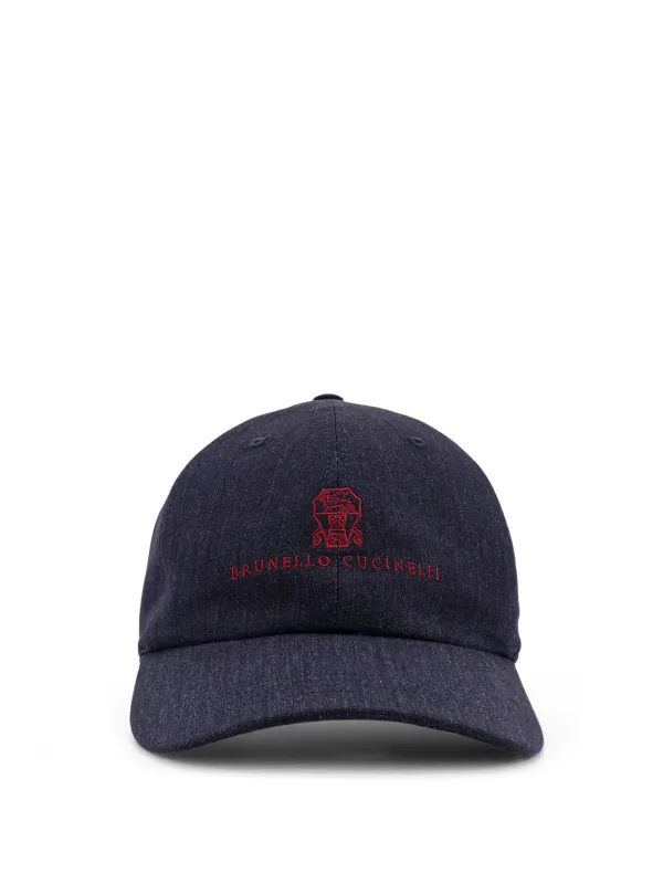 Denim Cap With Embroidered Logo On The Front sold by Wanan Luxury