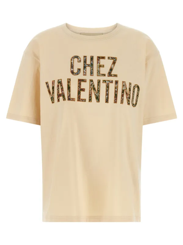 Chez Valentino T-Shirt Beige sold by Wanan Luxury