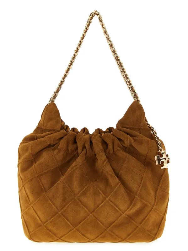 Fleming Mini Shoulder Bags Brown made by Tory Burch