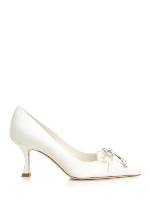 Auria 70 DéColleté Pumps White sold by Wanan Luxury