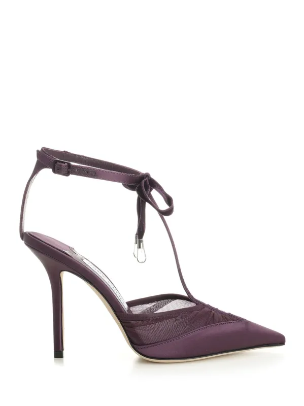 Afia Mesh 100 Pumps Sandals Violet made by Jimmy Choo