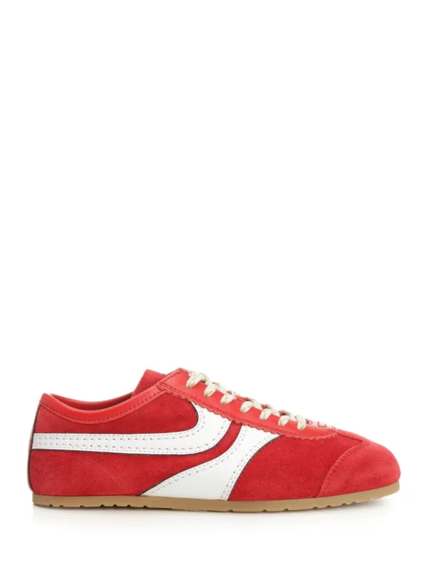 Leather And Suede Sneakers Red sold by Wanan Luxury