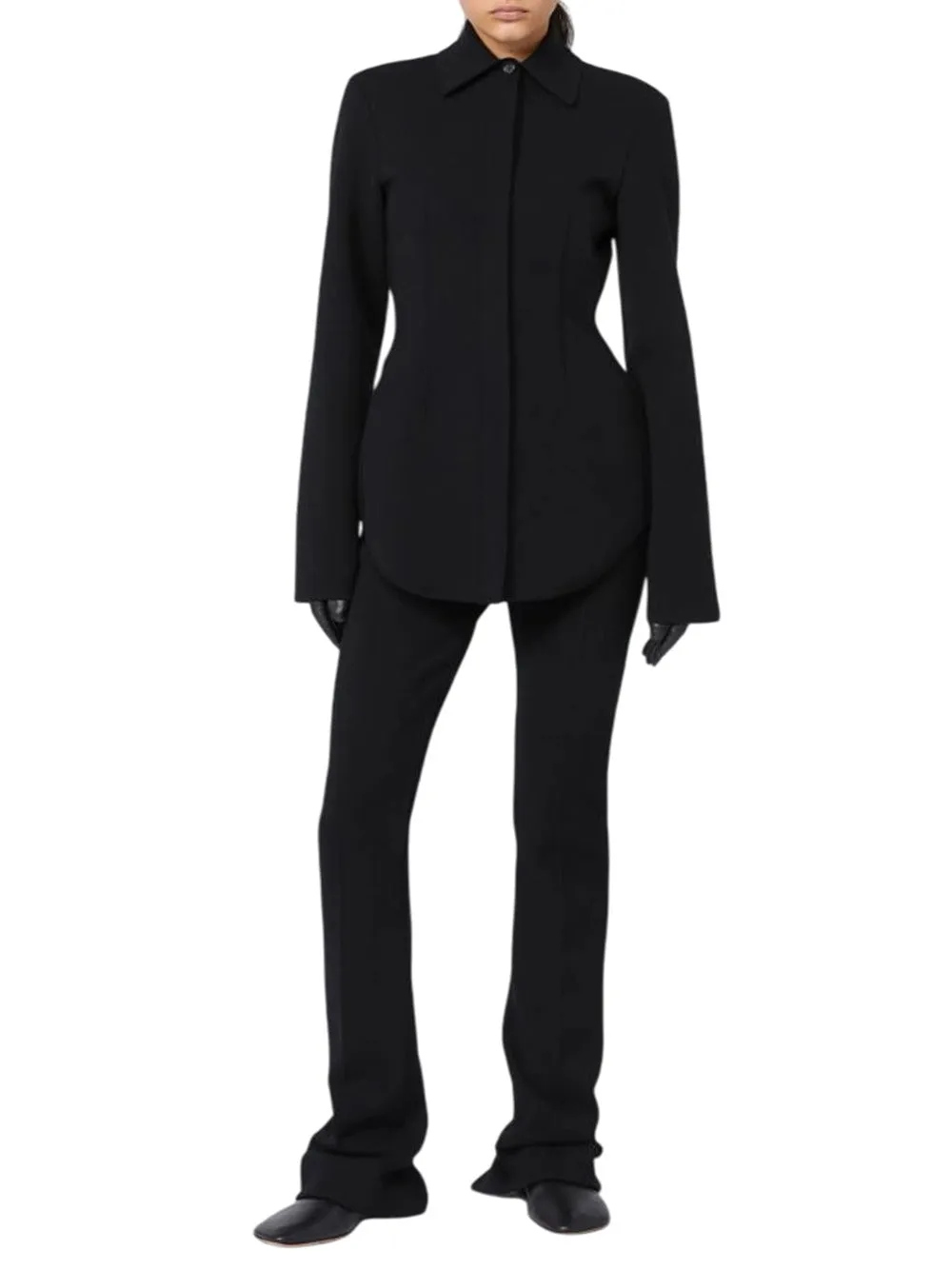 Viscose Knit Shirt - Runway - Black sold by Wanan Luxury product image thumbnail 2