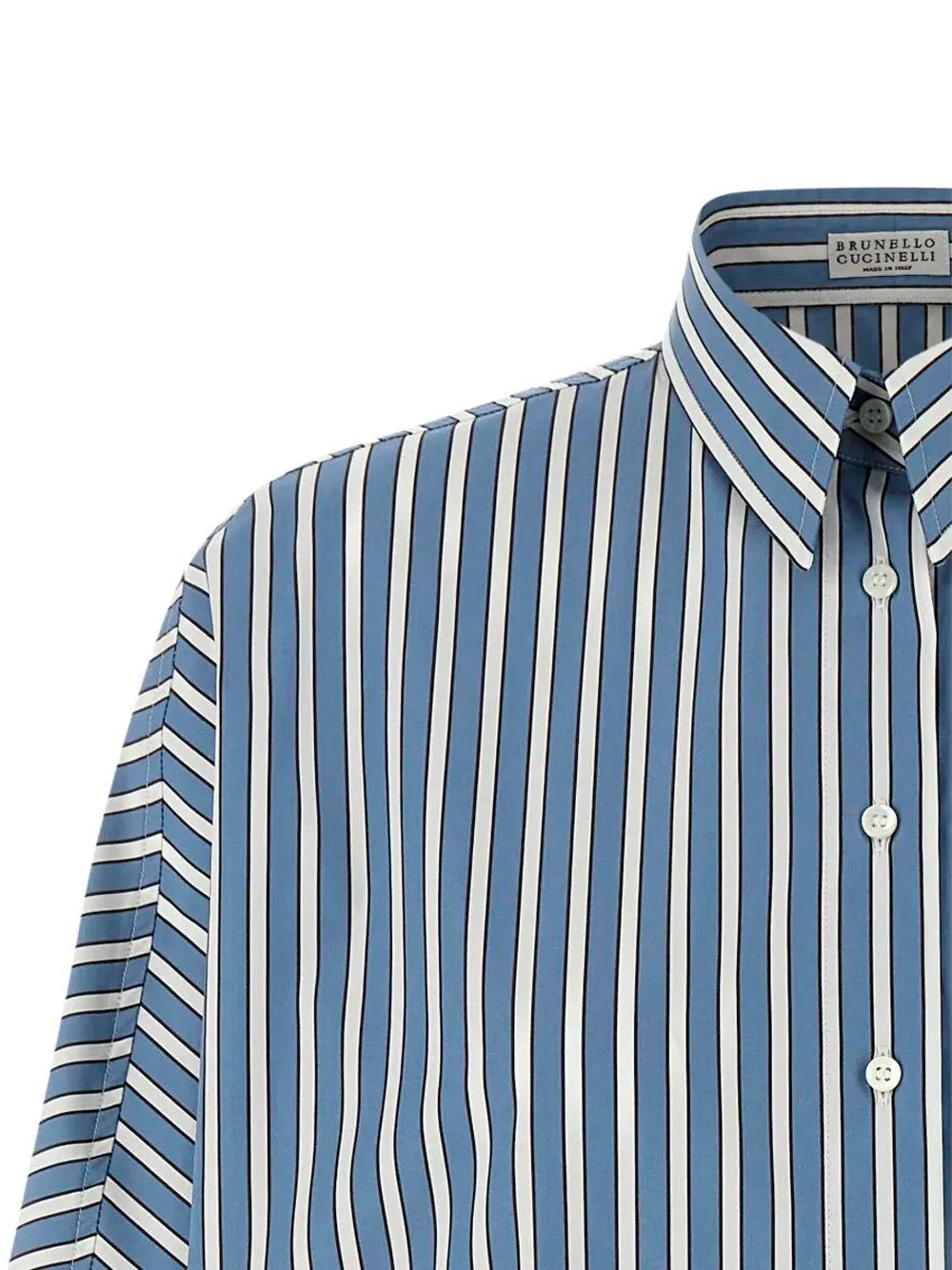 Wide Cut Cotton Striped Shirt sold by Wanan Luxury product image thumbnail 4