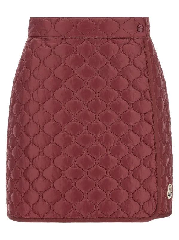 Square Quilting Skirt Skirts Bordeaux sold by Wanan Luxury
