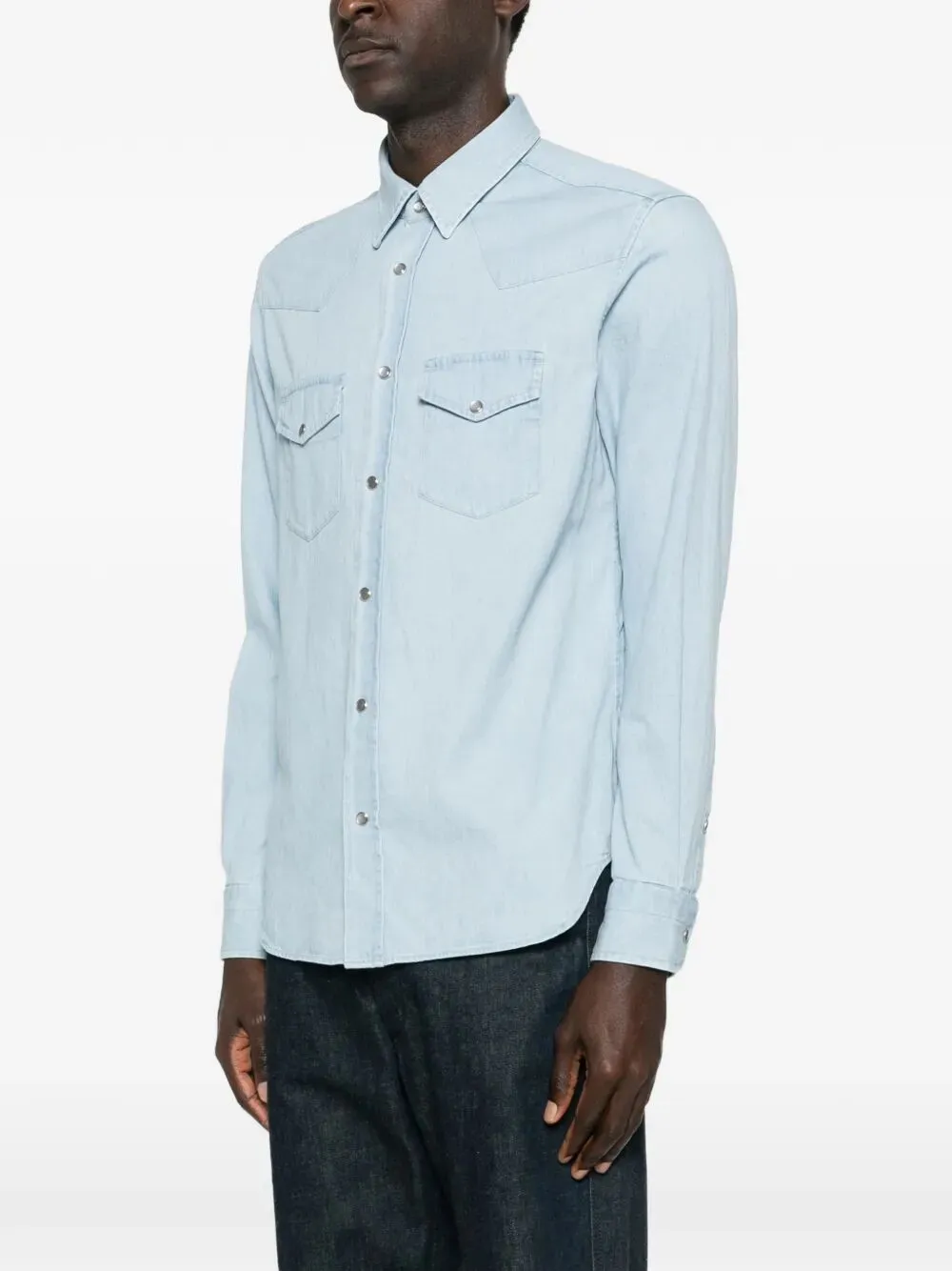 Denim Chambray Western Shirt sold by Wanan Luxury product image thumbnail 4