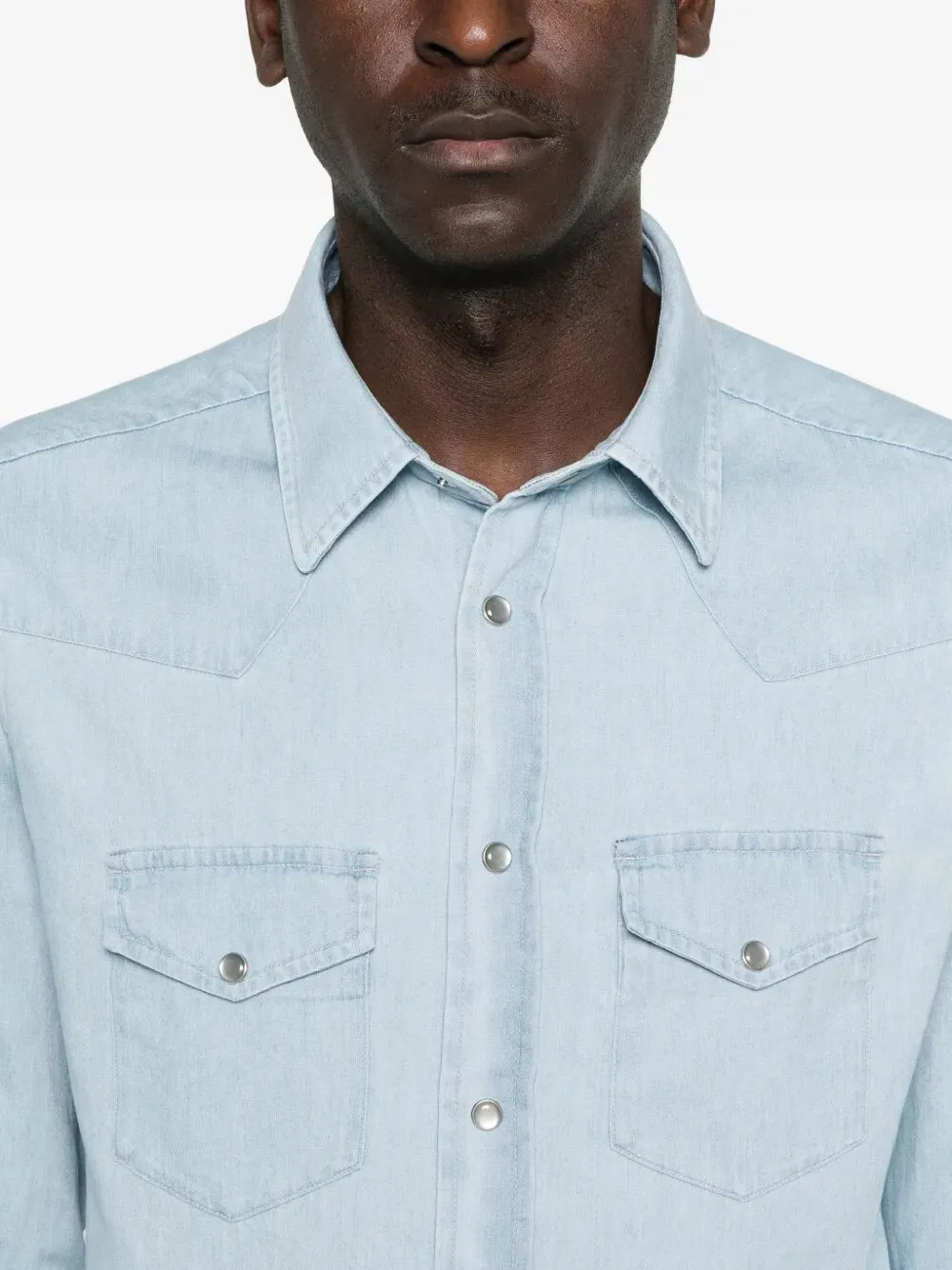 Denim Chambray Western Shirt sold by Wanan Luxury product image thumbnail 5