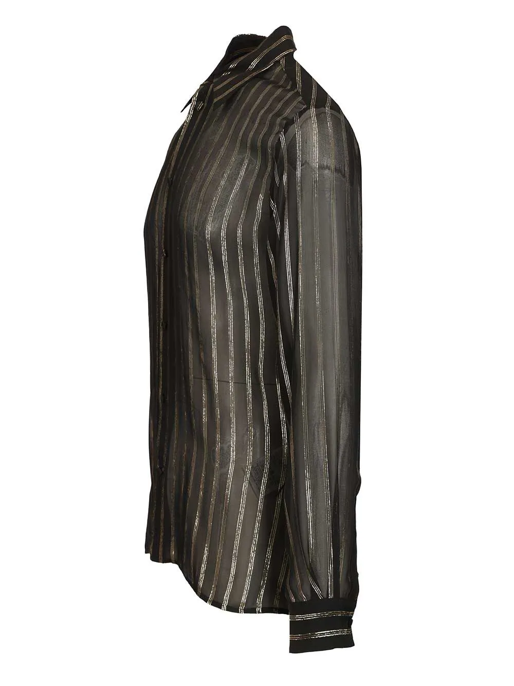 Valentino Silk And Lurex Chiffon Shirt Shirts Black sold by Wanan Luxury product image thumbnail 3