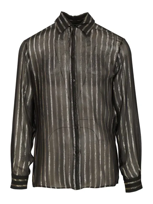Valentino Silk And Lurex Chiffon Shirt Shirts Black sold by Wanan Luxury
