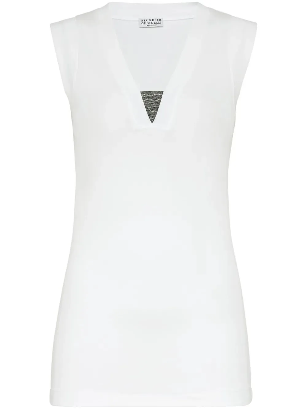 Stretch Cotton Jersey Tank Top With Precious Faux-Layering sold by Wanan Luxury