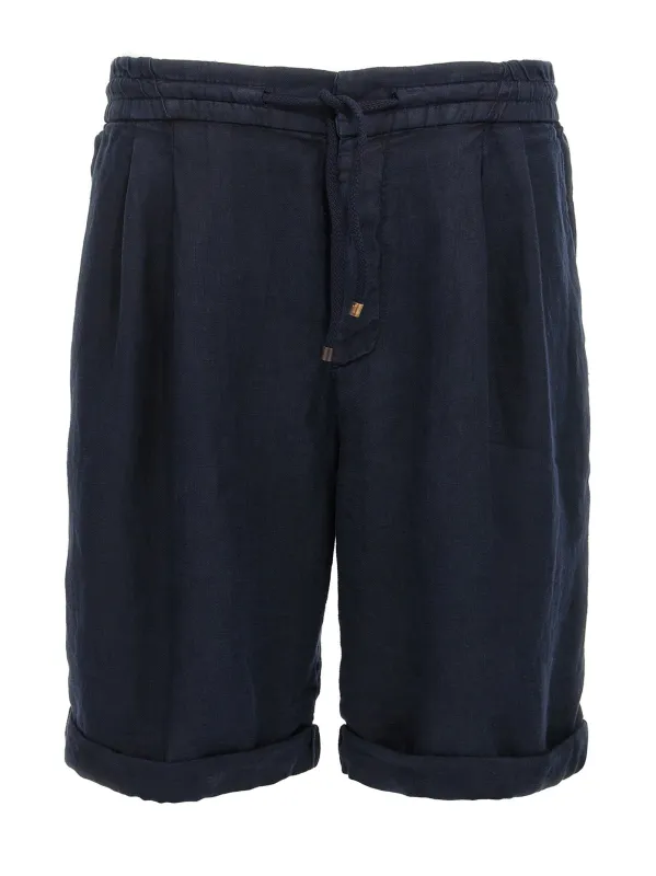 Linen Bermuda Shorts Bermuda And Short Blue sold by Wanan Luxury