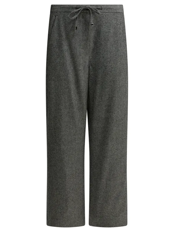 Wide Wool And Cashmere Pants Trousers White made by Wanan Luxury